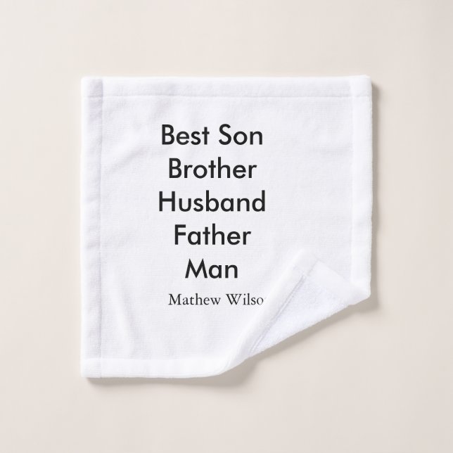 Meilleur homme fils mari papa cite ajouter un nom  (Gant de toilette)