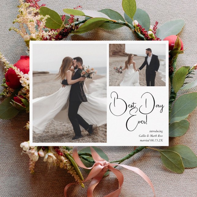 Meilleur jour jamais Elopement Faire-part photo (Créateur téléchargé)