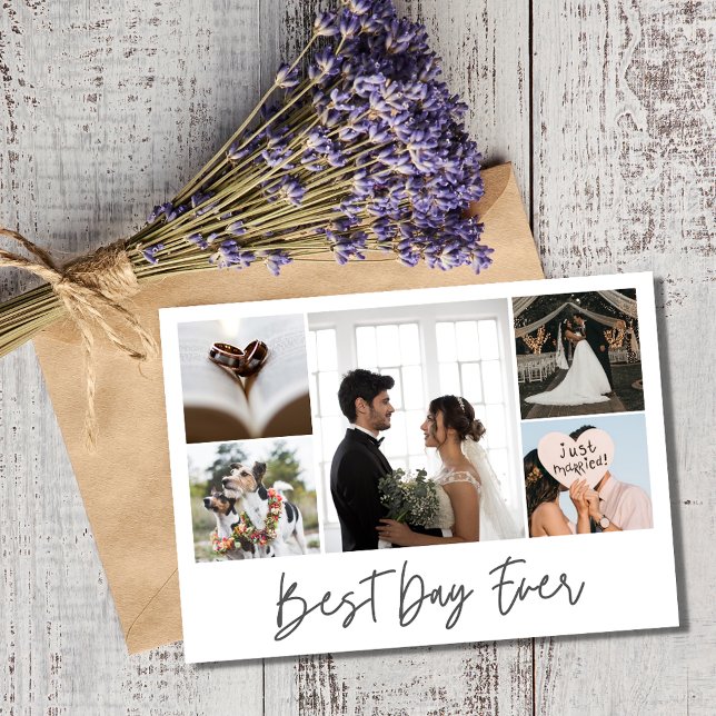 Meilleur jour jamais Mariage Merci photo (Best Day Ever Wedding Photo Thank You Card)
