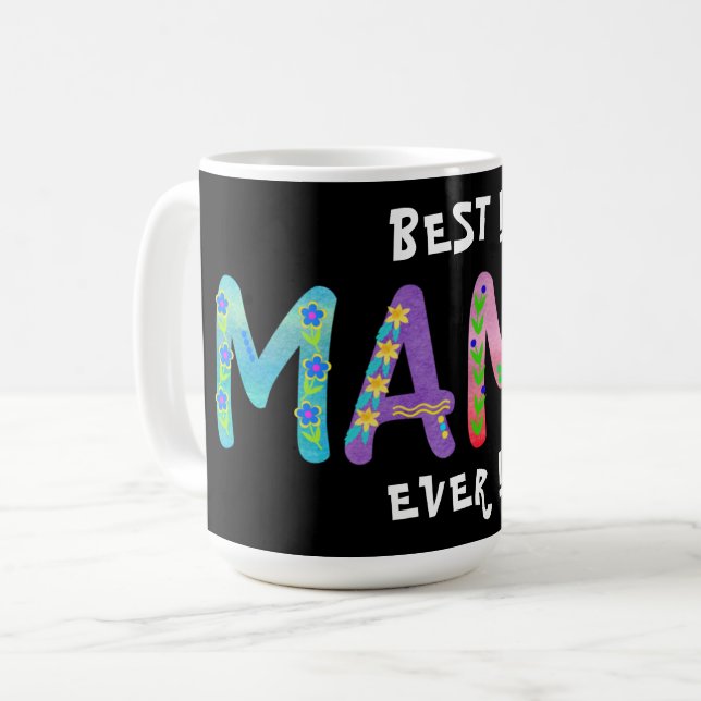 Meilleur Mamá jamais ! Tasse de café bohème fleuri (Devant gauche)