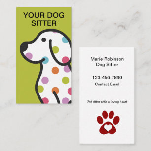 Meilleur nouveau chien Sitter Contact Cartes de vi