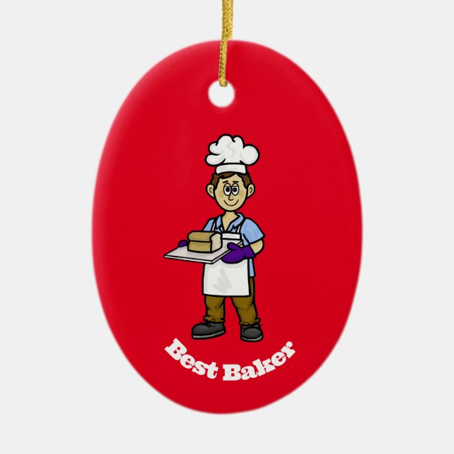 Meilleur Ornement de Noël Homme Baker (Devant)