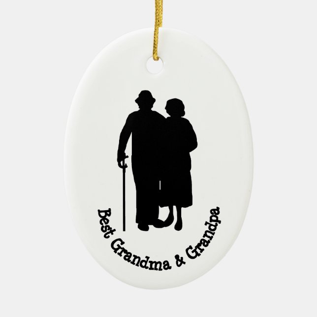 Meilleur ornement de silhouette grand-père et gran (Devant)