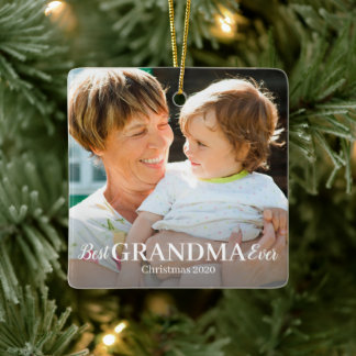 Meilleur ornement en céramique GRANDMA Jamais Phot