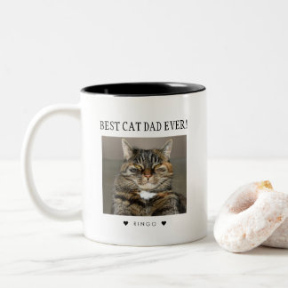 Meilleur papa chat jamais Mug personnalisé avec ph