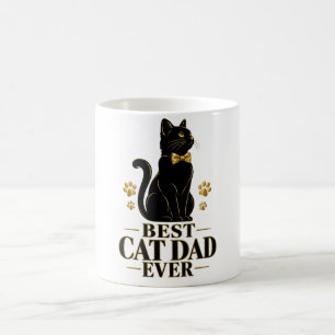 Meilleur Papa Chat Noir Incroyable Mug à nœud papi