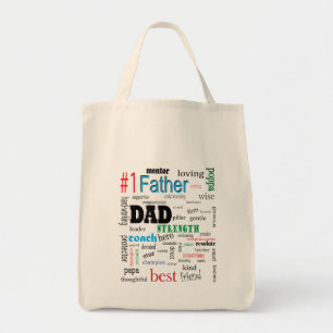 Meilleur papa Coloré Mot Cloud Sac fourre-tout