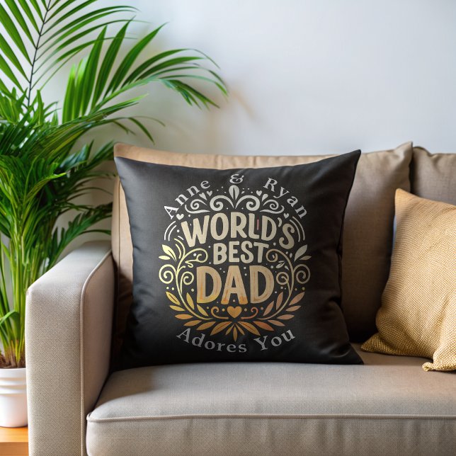 Meilleur papa Coussin personnalisé du monde (Créateur téléchargé)