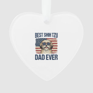 Meilleur papa de Shih Tzu patriotique