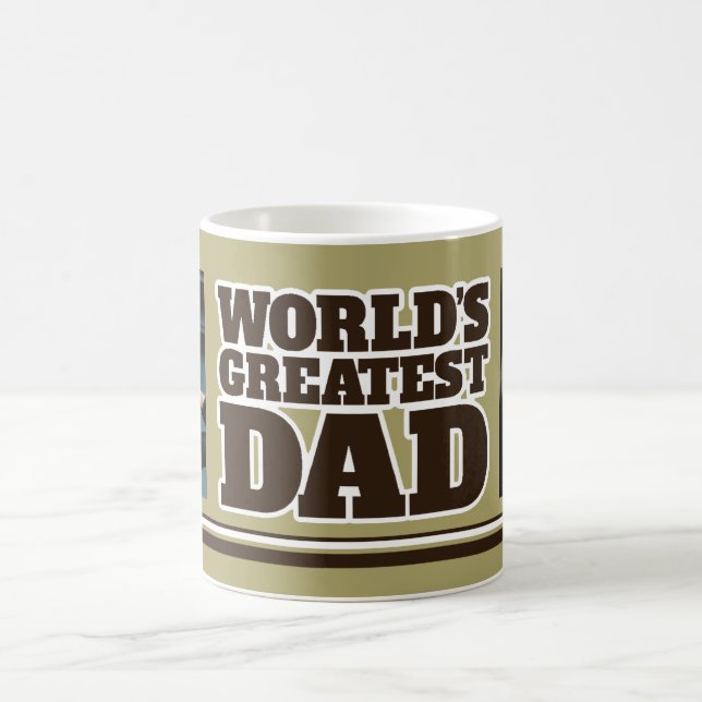 Meilleur papa du monde 2 photos Armée mug beige ve (Centre)