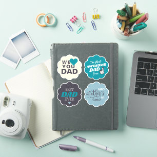 Meilleur Papa du Monde   Autocollants Rétro pour l