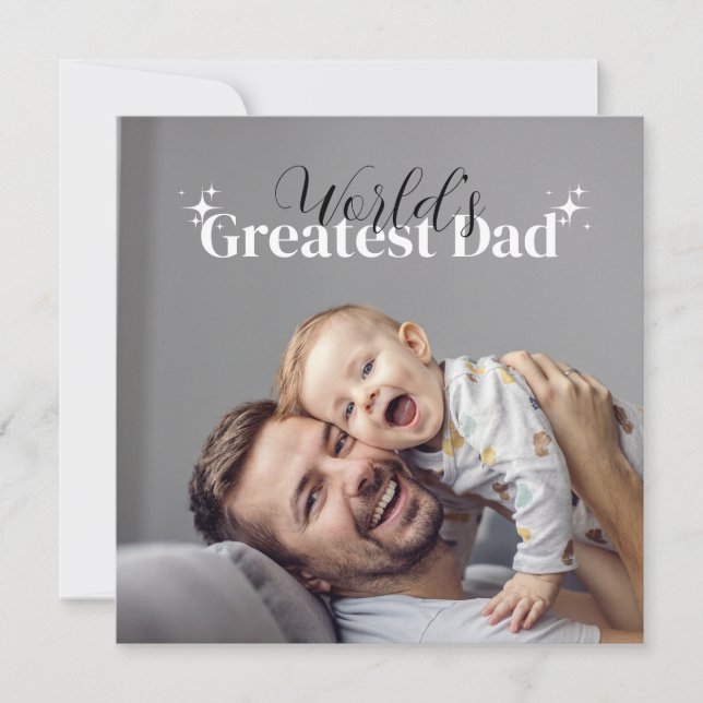 Meilleur Papa du Monde: Carte de Vœux Photo Person (Devant)