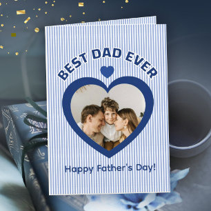 Meilleur Papa Ever Carte Photo à Coeur Modèle Mini