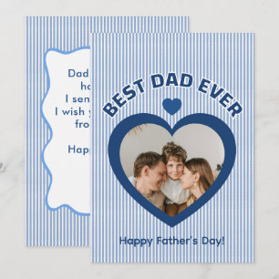 Meilleur Papa Ever Carte Photo à Coeur Modèle Mini