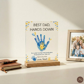 Meilleur Papa Haut la Main Cadeau Empreinte de Mai