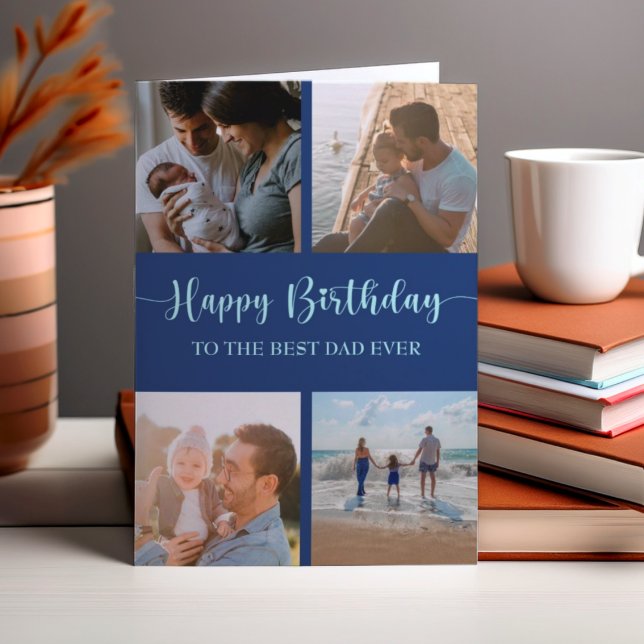 Meilleur papa Jamais Anniversaire Carte Photo Coll (Créateur téléchargé)