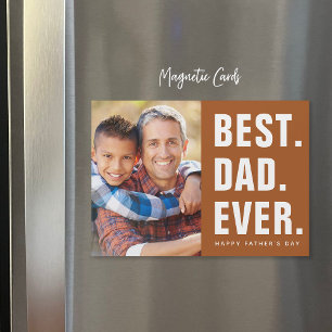 Meilleur. Papa. Jamais. Carte photo magnétique fêt