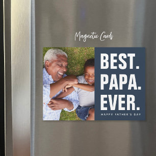 Meilleur. Papa. Jamais. Carte photo magnétique fêt