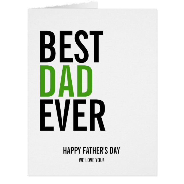 Meilleur papa jamais Fête des pères Big Grey Card (Devant)
