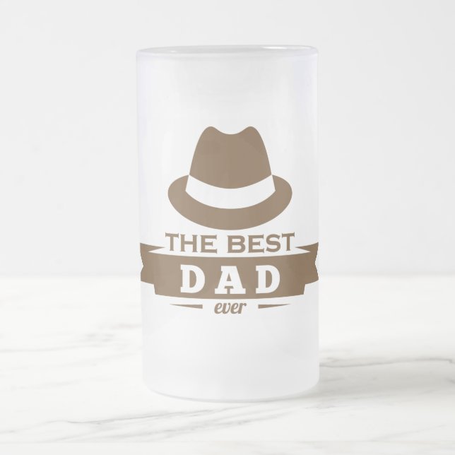 Meilleur Papa Jamais Frosted Glass Beer Mug (Centre)