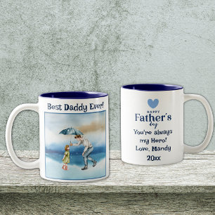Meilleur Papa Jamais Mug De Café À Deux Tons