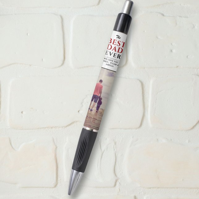 Meilleur papa Jamais Père`Photo Fête du Père Stylo (Créateur téléchargé)