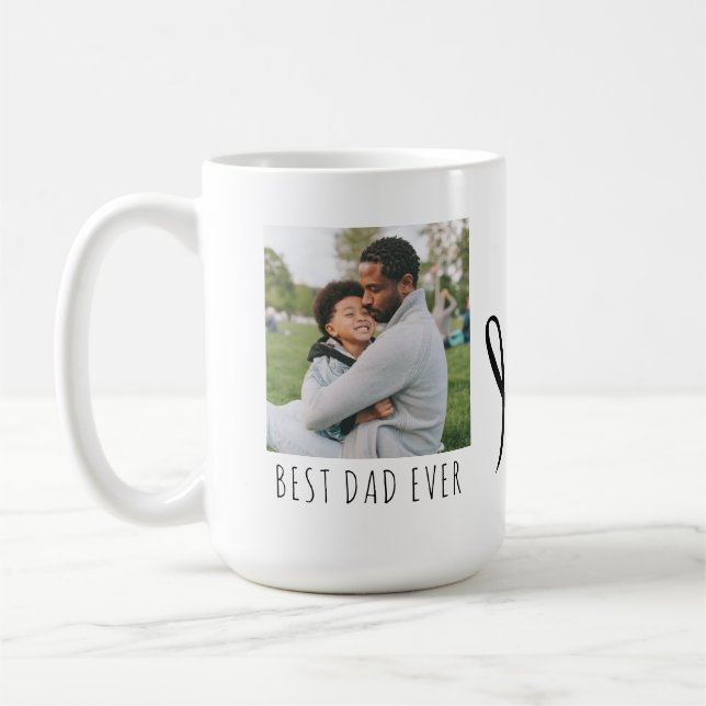 Meilleur Papa Jamais Photo Complète Café Mug Perso (Gauche)