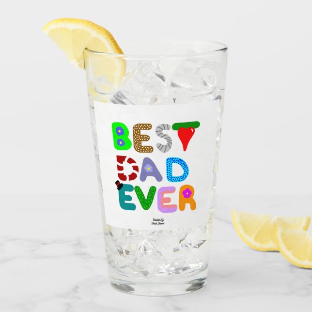 Meilleur papa jamais Tumbler de verre (Devant glace)