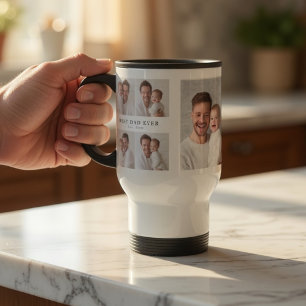 Meilleur Papa Mug de Voyage Cadeau Photo Personn