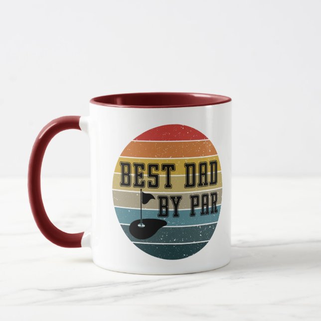 Meilleur Papa Par Par Retro Sunset Mug (Gauche)