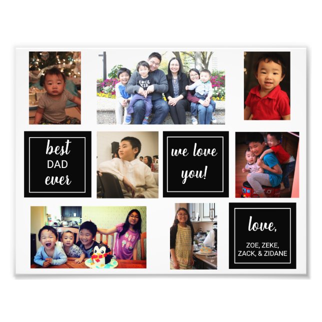 Meilleur papa photo collage Fête des pères cadeau (Devant)