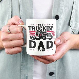 Meilleur papa routier vintage mug semi-remorque