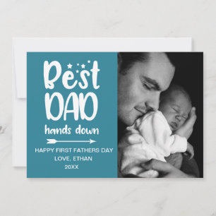 Meilleur papa tient la main - Carte photo du père