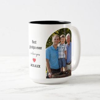 Meilleur papy jamais 2 Collage de photos  Mug