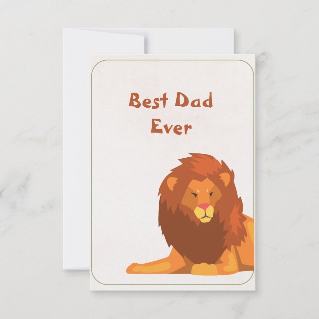 Meilleur Père Lion Jamais | carte du jour du père (Devant)
