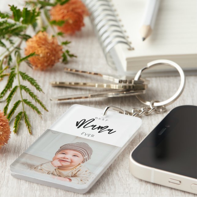 Meilleur Porte - clé photo personnalisé pour Mère (Devant droit)