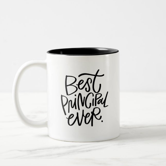 Meilleur Principal Jamais Mug À Café À Deux Tons (Gauche)