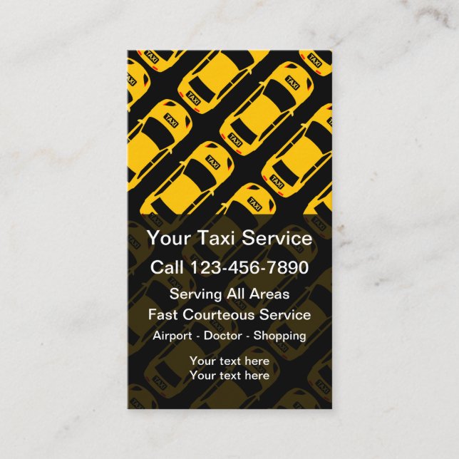 Meilleur service de taxi Cartes de visite modernes (Devant)