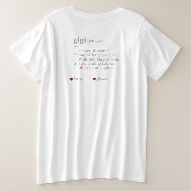 Meilleur T-shirt GiGi (Design dos)