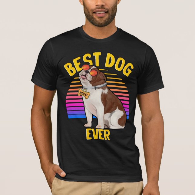 Meilleur T-Shirt Rétro de Chien-Chien-Chien Anglai (Devant)