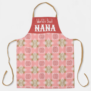 Meilleur tablier NANA du monde rouge Coeurs symétr