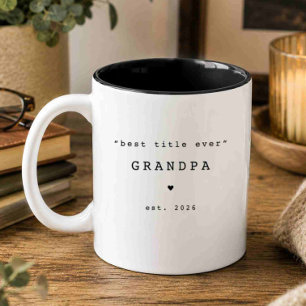 Meilleur titre jamais grand-père mug personnalisé
