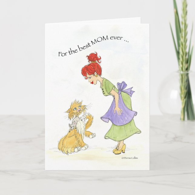 Meilleure carte d'anniversaire de chat de maman (Devant)