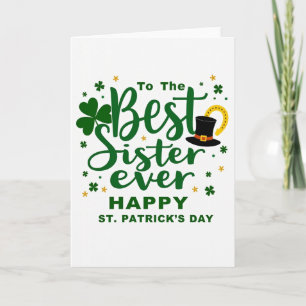 Meilleure carte de la Saint-Patrick pour sœur