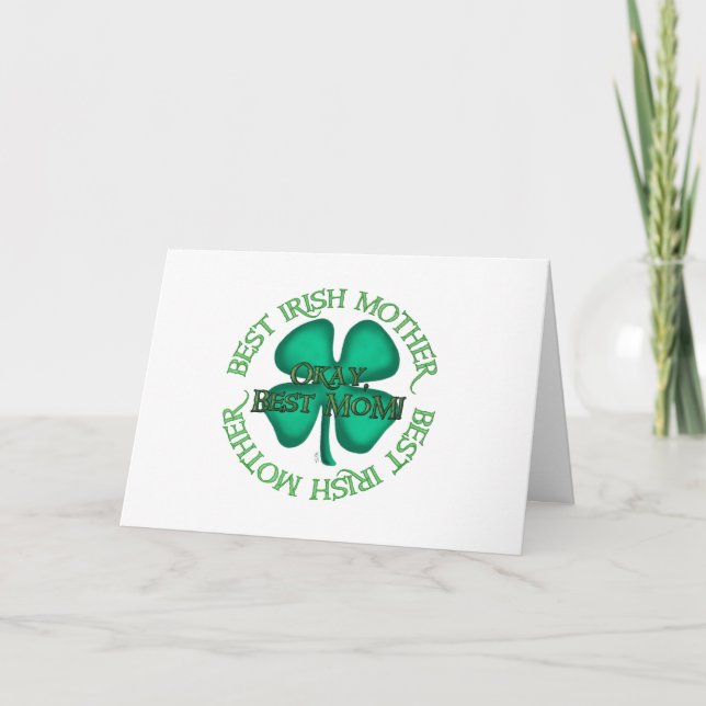 Meilleure carte de vœux blanche pour mère irlandai (Devant)