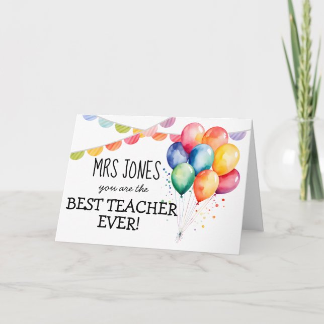 Meilleure carte d'enseignant (Devant)