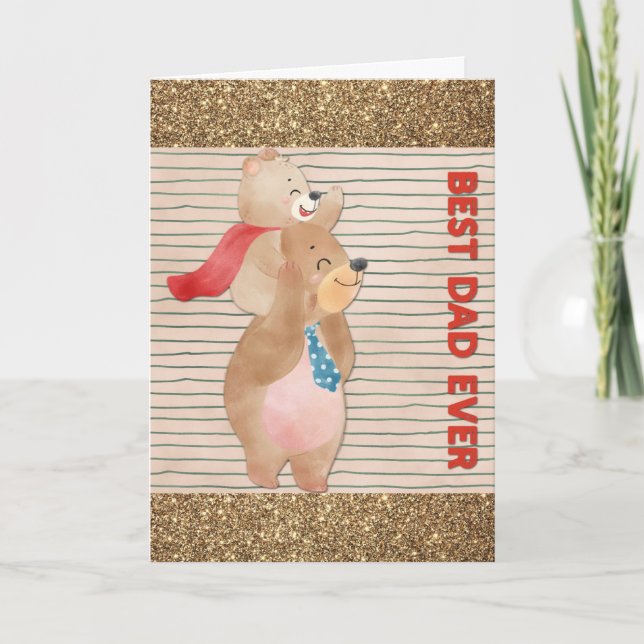 Meilleure carte d'ours pour papa Meilleur annivers (Devant)