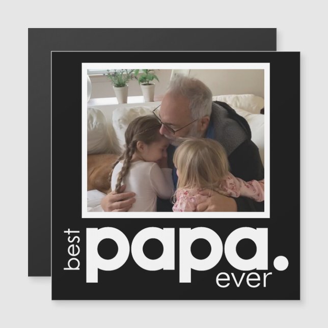 Meilleure carte magnétique photo Papa Ever de 5,25 (Devant / Derrière)