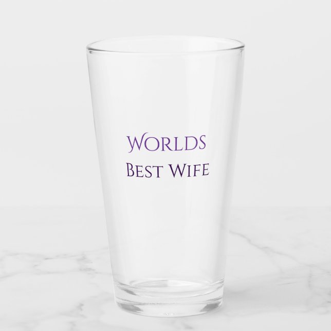 Meilleure épouse au monde Coupe en verre personnal (Devant)