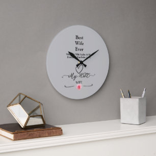 Meilleure Épouse du Monde Cadeau de Horloge Mura